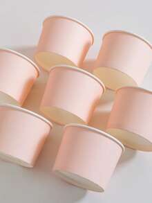 10pcs/25pcs Disposable Solid Color Paper Bowl Set, Light Pink Disposable Paper Bowls, Boxed, Birthday Tableware, Family Gathering, Picnic, Restaurant, Takeout, Party Events - Paper Bowls - Baby Pink - View 5