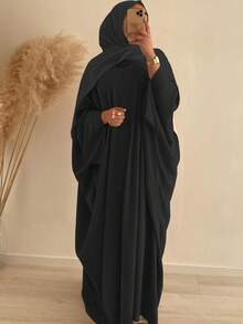 1 件柔软 Hijab Khimar 连衣裙，高品质 穆斯林女性祈祷头巾，伊斯兰服装 Khimar，经典百搭设计，带侧系带，适合任何 Abaya - 彩色 - 查看 12