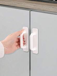 1 Piece Of No-Drilling Door And Window Handles For Sliding Doors, Glass Door Handles For Wardrobes, Drawers And Cabinet Doors, Easy To Install And See Through Handles.