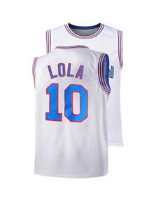 Man,10 White Basketball Jersey, Round-Neck Casual Embroidered Vest, Training And Competition Uniform - 白色 - 查看 1