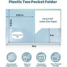 Folders With Pockets 6 Pack Pastel Colors Plastic Folders With Pockets Poly Folders For Documents Letter Size 2 Pocket Folders For Home Office - Multicolored2 - View 2