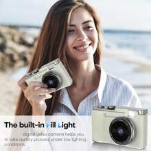 Kids Camera, Rechargeable Kids Camera Digital Camera, For 6-12 Years Old Girls Birthday Christmas Kids Toys Gifts Selfie Children Camera, 1080P HD Screen