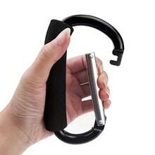 1 pezzo Grande Portachiavi Carabiner In Lega Di Alluminio, Fibbia A D A Forma Di Zaino Con Maniglia In Spugna Per Attività All'aria Aperta Come Alpinismo E Campeggio - nero - Visualizzare 1