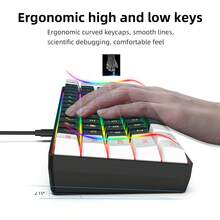 Conjunto de teclado y ratón con cable HXSJ, teclado de lámina delgado de 61 teclas con teclas de inyección de doble color, ratón óptico con retroiluminación de colores, USB Plug and Play - Negro - Ver 9