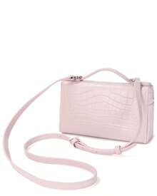& Fred Paris Bolso Bandolera de Piel Grabada al Cromo Atemporal