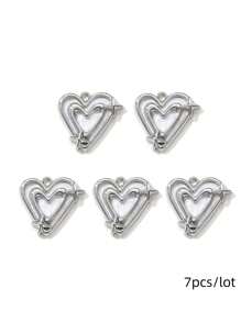 7/14 件随机 Y2K 风格白色吊饰类型包括心形和蝴蝶结吊坠、DIY 项链、手链和耳环配件材料 - 白色 - 查看 21