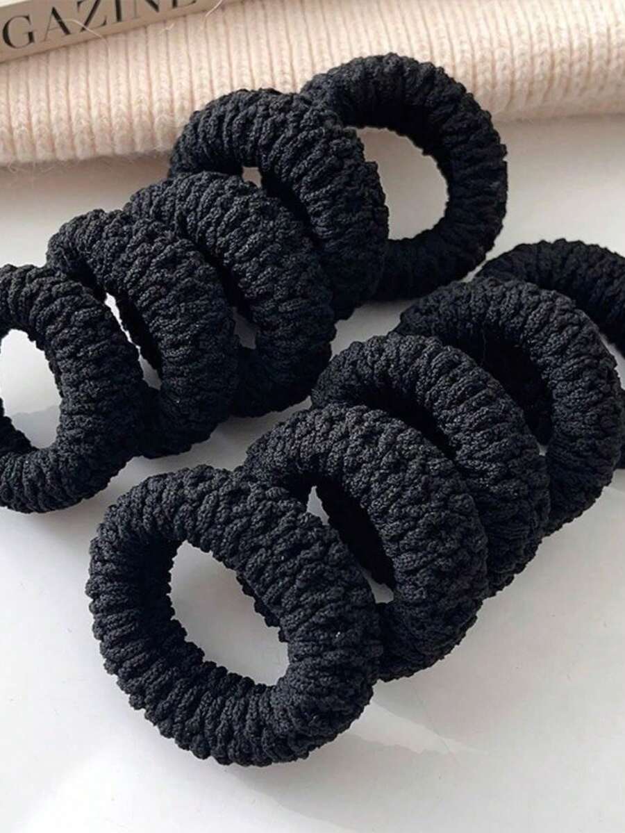 10/5 Scrunchies extra anchos, Ligas elásticas para el cabello, Sujetadores de cola de caballo, Bandas elásticas duraderas y de alta elasticidad adecuadas para cabello grueso, Regalo de graduación, Sujetadores de cola de caballo, Ligas para el cabello, Scrunchies, Accesorios para el cabello, Bandas de goma, Accesorios de belleza para el hogar - Negro - Ver 1