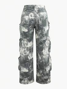 Women's High Waist Baggy Camo Cargo Pants With Pocket Relaxed Fit Straight Wide Leg Y2K Fashion Cargo Pants New Year Warm Thermal