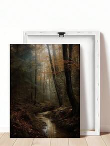1 X Vintage Autumn Full Moon Dark Forest Art Print, Dark Country Style, Melancholic Autumn Art, Gothic Halloween Art Decoration, Maple Forest Scenery, Night Lily Pond Moon Art Oil Painting, Fairytale Woodland Wall Art, Halloween Autumn Wall Art, Bedroom Decoration, Living Room Decoration, Office Decoration Home Decor Halloween Decor - Multicolor - View 21