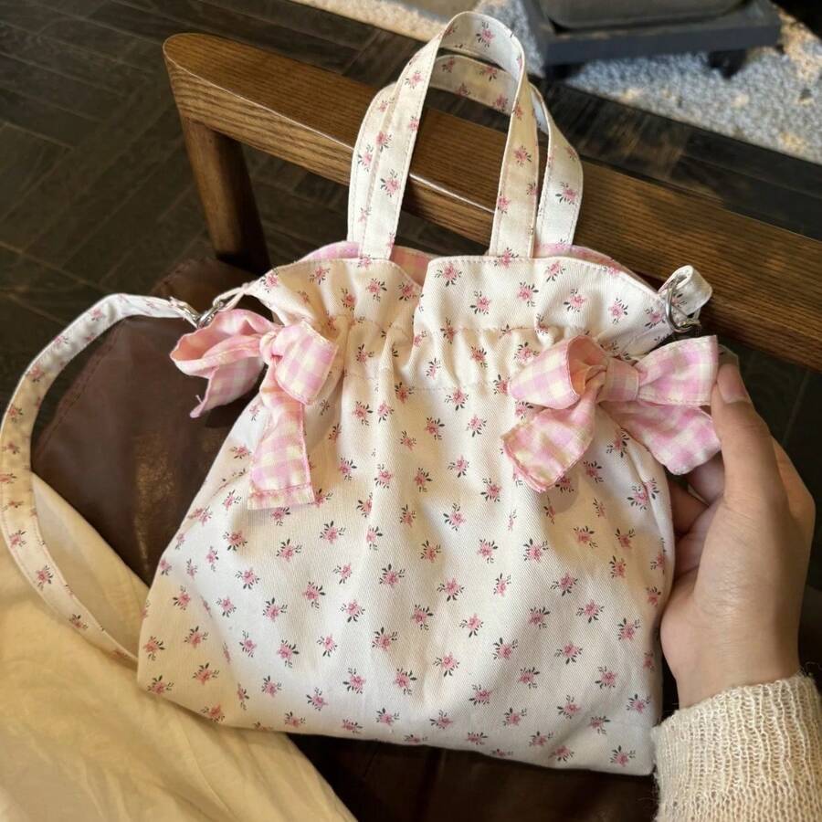 Women Shoulder Bags - 粉碎花斜背小包 - 查看 1