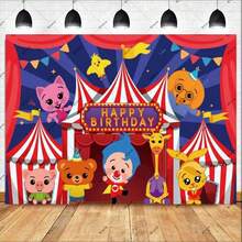 Cartoon Plim Children's 1st  Party Decoration Baby Shower Cute Pig Rainbow Custom Vinyl Background Banner Photo (Multiple Styles) - Style 4 - 查看 1