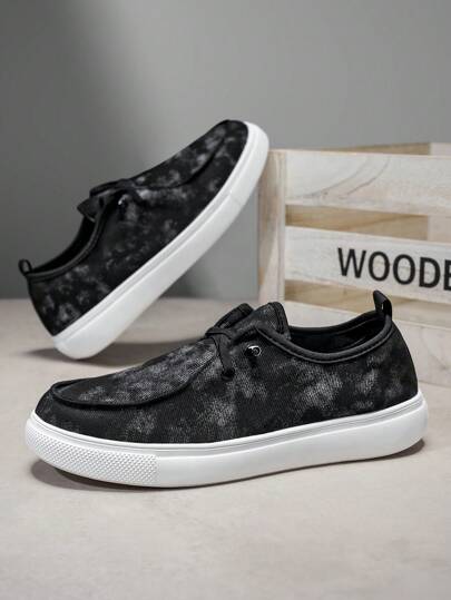 Men's Slip-On Casual Sneakers - Solid Striped Design, Breathable Canvas Upper, Durable Shock-Absorbing Non-Slip Sole, Comfortable Casual Shoes Suitable For Daily Wear All Year Round