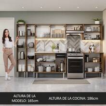 Cocina Integral Completa 293cm Con Tarja Emilly Madesa Mm 07 - Marrón y negro - Ver 6