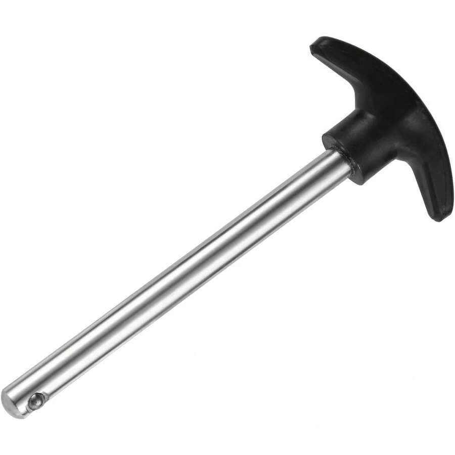 Crescent-Shaped Weight Stack Pin, Pin Tensile 3/8 Inch Diameter 4.4 Inch Locking Space Heavy-Duty Gym Pin Weight Plate Pin Home Gym Exercise Accessories, Black, Silver