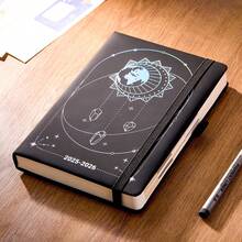 2025 年 1 月至 12 月计划本带英文内页笔记本 A5 PU 皮革封面学校日程计划本每周和每月日记本组织者学习办公用品文具 - 彩色 - 查看 10