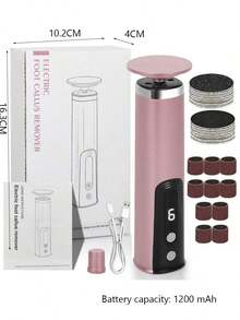 Electric Callus Remover With Vacuum Function, Professional Pedicure Tool Set, Rechargeable Waterproof Foot File For Foot Care, Removes Dead Skin, Comes With Replaceable Sandpaper And 6 Speed Settings, LCD Display. - Rose Gold - View 8