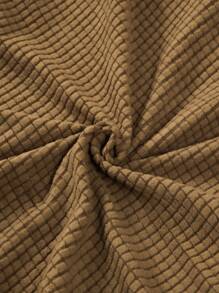 1pc Jacquard Sofa Seat Cushion Cover, Chair Cover Sofa Slipcovers, Stretch Washable Removable Slipcover, Polar Fleece Sofa Protector - Brown - View 6