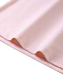 男士时尚百搭风景字母印花圆领短袖休闲T恤，夏季款 - 粉色 - 查看 4