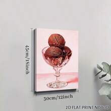 2D Flat, Posters & Prints 1pc Framed Canvas Ice Cream Art Print Chocolate Ice Cream Decor Food Art Poster Foodie Art Summer Kitchen Art Print Wall Art Canvas Paintings Ideal Gift For Bedroom Living Room Corridor Wall Art Wall Decor Room Decoration 2D - 黑色 - 查看 7