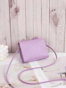 1个PU皮革迷你卡通单肩包、迷你斜挎包、零钱包 - 紫色 - 查看 3