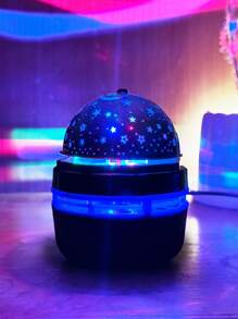 1 peça de projetor de luz colorida com céu estrelado, luz noturna LED giratória com projeção de lua e galáxia, lâmpada LED com rotação automática, alimentação USB, adequada para casa, quarto, iluminação estéreo para festas