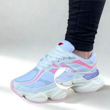 NB 9060 Women's Casual Lace-Up Low-Top Sneakers, New All-Season Outdoor Sports Shoes, Comfortable Sneakers With Durable Anti-Slip Thick Sole - 白色和粉紅色 - 查看 1