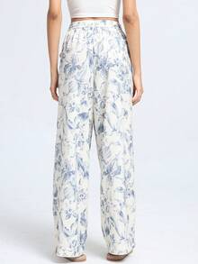 Women's Autumn/Winter Casual Soft Printed Loose Straight Leg Pants, Suitable For Running, Fitness, Yoga, Fashion Daily Outdoor Slimming With Pockets - White - View 6