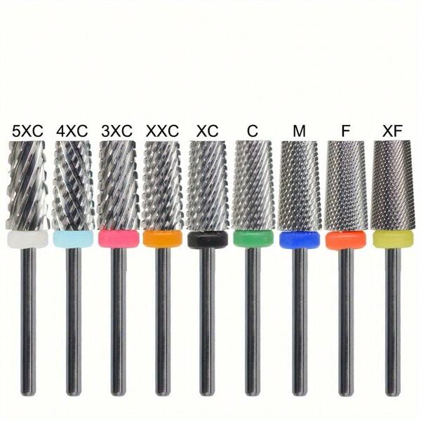 1 PC Sharp Nail Drill Bit Large Original Color Trapezium Tapered Barrel Tungsten Steel Carbide Milling Cutter Heads Manicure Pedicure Nail Art Tools
