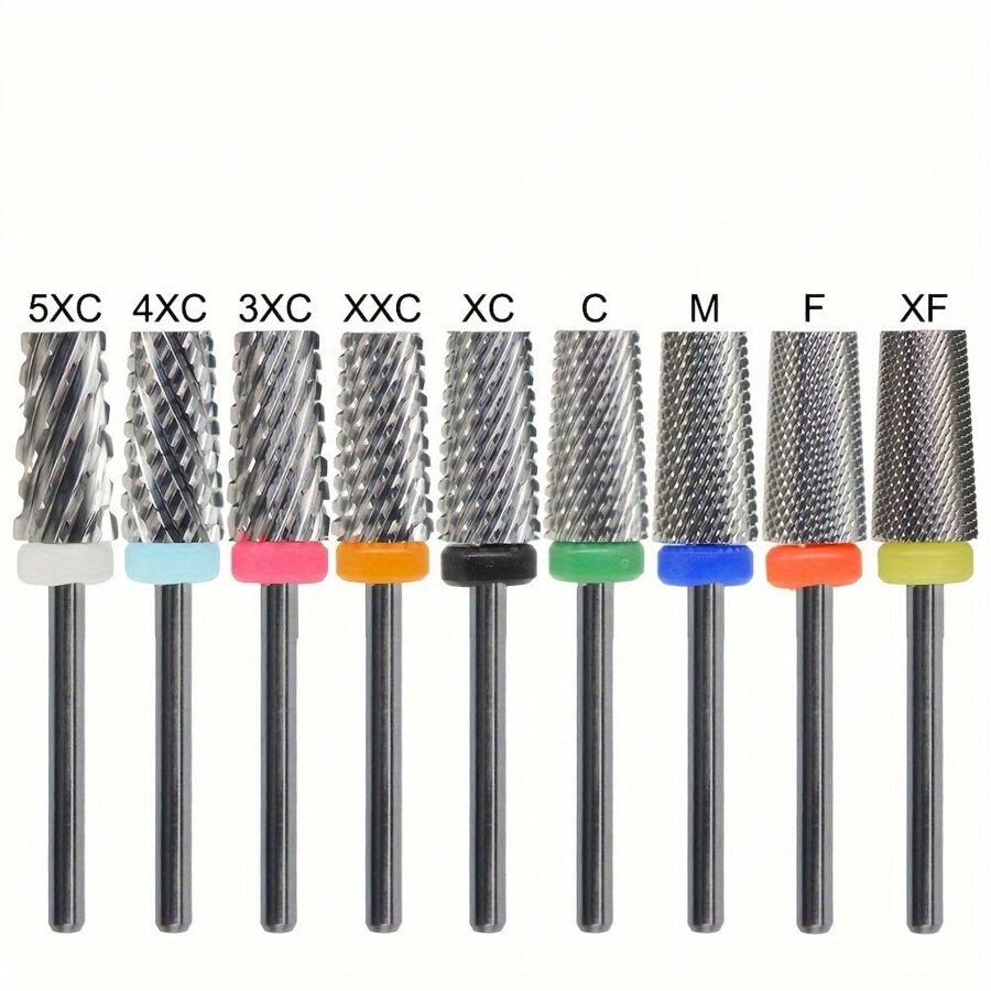 1 件装锋利指甲钻头大号原色梯形锥形筒钨钢硬质合金铣刀头修甲修脚美甲工具 - 彩色 - 查看 1