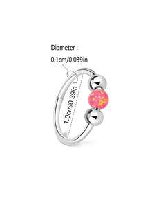 18克蛋白石鼻环，女士款，8毫米/10毫米316L医用钢鼻环，可作鼻环、鼻中隔环和耳骨耳环使用。蛋白石鼻环，316L医用钢低过敏性银色鼻中隔环，女士款，18克铰链式耳骨耳廓耳软骨耳屏耳骨耳环。 - 如圖所示 - 查看 22