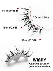 Sibeuna 7 Pairs New Cartoon Style Moist False Eyelashes, Create Natural Makeup Effect, Suitable For Daily Wear, Faux Mink, Fashionable Transparent Band, Lightweight And Flowy - 漫畫款濕睫毛 - 查看 3