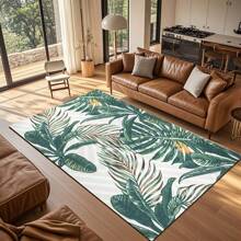 1 件热带植物图案装饰地毯、现代简约、树叶地毯、露营氛围装饰、复古风格现代个性化家居装饰、羊毛地毯、毛绒地毯、秋冬地毯、厚实/毛绒、客厅地毯、地毯、客厅区域地毯、区域小地毯、垫子、家居装饰、大客厅地毯、圆形地毯、客厅家居装饰、房间装饰、可洗地毯
