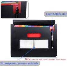 带盖便携式折叠文件整理器，A4 信纸大小扩展文件夹，账单收据整理器，大容量文件整理器纸质收纳盒文件管理器，适用于办公室、家庭、教室、学校用品 - 彩色 - 查看 3