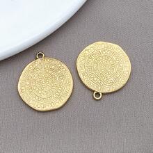 2pcs Stainless Steel Round Celestial Sun Moon Star Pendants Charm Metal Golden Charm Earring Dangle Charm Necklace Charm For DIY Jewelry Bracelet Making - Gold - View 10