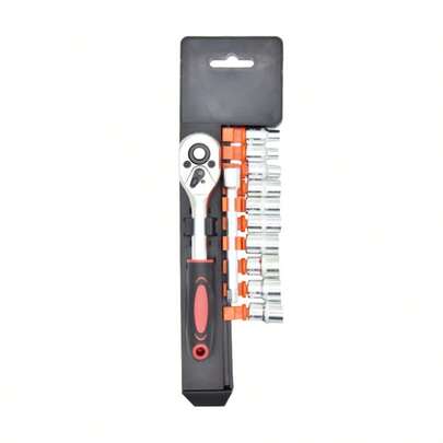 Set de 12 chei tubulare - oțel, acționare 1/4", mâner extins, neelectrice, potrivite pentru reparații auto și uz industrial, necesită asamblare automată, ideale pentru pasionații și profesioniștii DIY
