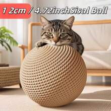 Accessori per animali domestici - Palline in corda di sisal, palline in corda di cotone, palle di ricambio per alberi per gatti, palline per graffiare in sisal, grattapugni per conigli, parti di pali per graffiare in corda di sisal, palline resistenti per graffiare i gatti, palline in corda di sisal, palline in corda di cotone, decorazione per negozi di centri commerciali, palline di sisal naturali, graffio, accessori per palline da graffio per gatti, palline in canapa e sisal resistenti ai morsi