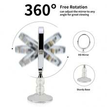 家用香氛放大化妆镜带支架，双面1倍/3倍放大，360度旋转，6.3英寸镜面，价格实惠，情人节礼物，廉价商品，旅行必备，房间装饰，情人节礼物，廉价好物，房间，1美元商品，度假必备，女士礼物，卧室，情人节，99美分 - 灰色 - 查看 3