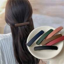 1 件全新哑光一体式弹簧夹，简约优雅大号半丸子发夹，纯色发饰，爪夹，发夹，发夹，发夹，发夹