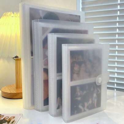 3-6 Inch 80-160 Compartments Family Photo Case, Transparent PVC Idol Card Album, Dust-Proof And Moisture-Proof, Star Card Collection Book, Creative Photo Organization Book, Fan Gifts, Birthday Souvenirs, Star-Chasing Storage Box, New Style Birthday Commemorative Album Student Collection Book(The Size Of The Product Is Fixed))