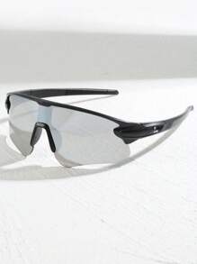 1pc Half-Frame Integrated Lens Cycling Glasses, New Wrap-Around Style Fashion Sports Eyeglasses, Suitable For Cycling, Running, Hiking And Various Outdoor Activities Autumn Accessories Goggles