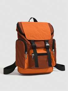 1pc Men's Backpack Oxford Cloth Material Multi-Pocket Fashion Casual Daypack, Suitable For School, Date, Party, Commute, Travel, Work Large Capacity Bag