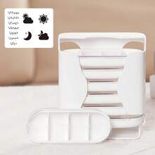 1pc 7-Day Pill Organizer (4 Compartments) - Portable Elderly Medication Box With AM/PM Labels, Made Of ABS Material, Elderly-Friendly Design, Suitable For Vitamins, Supplements And Medications, Well-Organized Weekly Layout - White - View 17