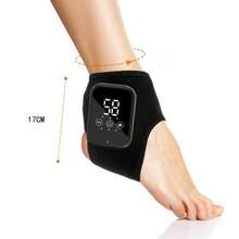 足部和脚踝按摩器，振动和加热，3 种速度模式，液晶显示屏，USB 充电，轮廓设计，便携 - 黑色 - 查看 10