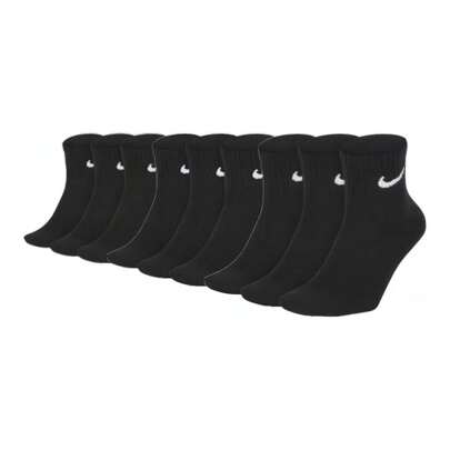  3/6 Pairs Nike Logo Solid Color Comfortable Mid-Calf Training Socks, Unisex, Black