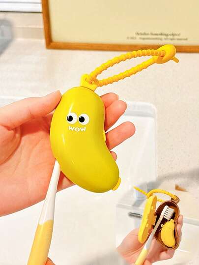 1-Pack Banana Shaped Toothbrush Holder & Travel Case - Travel And Home Dust Cover, Protective Cover, Electric Toothbrush And Toothpaste Case Durable ABS Plastic, Portable Compact Design With Small Storage Box, Cute Unique Fruit Shape Home And Travel Storage, Multiple Colors Available - Fun Gift Idea, Toothbrush Travel Case, Fun Design, Snap Closure, Must-Have For Postmen, Must-Have For Vacation