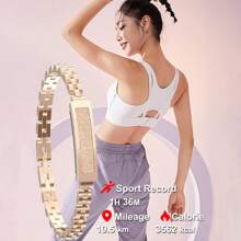 Smart Health Wristband For Women, Zinc Alloy Who Op Wristband - IP68 Health Fitness Tracker Screenless Smart Bracelet, Fitness Tracker Heart Rate Monitor Sleep Tracker Step Counter Calories Pedometer Activity Tracker Remote Camera Dress Health Wristband For Women Ladies With Free APP