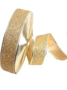 (2M/Rouleau) Ruban pailleté doré de 5 cm de large, emballage cadeau, artisanat pliable DIY, décoration de sapin de Noël, décoration de maison pour Noël, décoration de pièce d'hiver