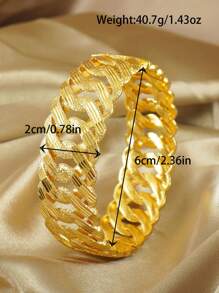 1pc Middle Eastern Vintage Sequin Glitter Openable Bangle Bracelet - Copper Material, Suitable For Daily Wear And Gifting, Dubai Style Fashion Cuff Bracelet For Women, Saudi National Day