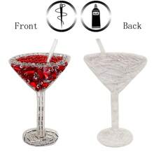 قطعتان من الرقع المطرزة بالخرز والراين لتزيين المشروبات الكحولية والعصائر، للخياطة على الملابس والقبعات والجينز للرجال والنساء