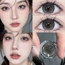 Un par de lentes de contacto de colores nuevos lentes de contacto delgados de 14.5 mm de diámetro grande desechables anuales con pinzas y clips colores aleatorios Halloween lentes de contacto color disfraz maquillaje fiesta temática accesorios - Multicolor - Ver 3